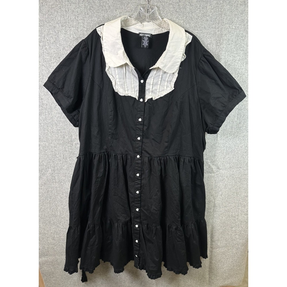 Hot Topic Size 4 Womens Dress Black White Collar Gothic Whimsigoth Grunge School